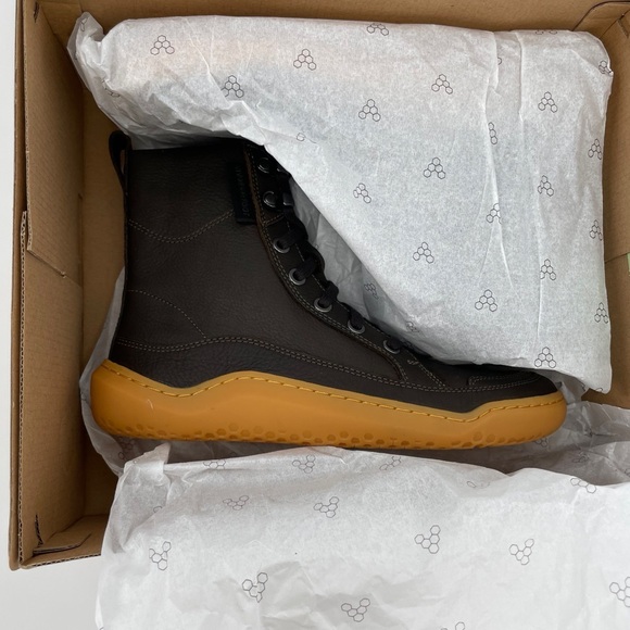 Vivobarefoot Gobi Boots | Brown Bracken Leather Lace Up Shoes - Picture 4 of 9